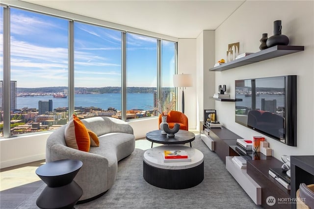 2510 6th Ave Unit 1704, Seattle, WA 98121 - living room with wood finished floors