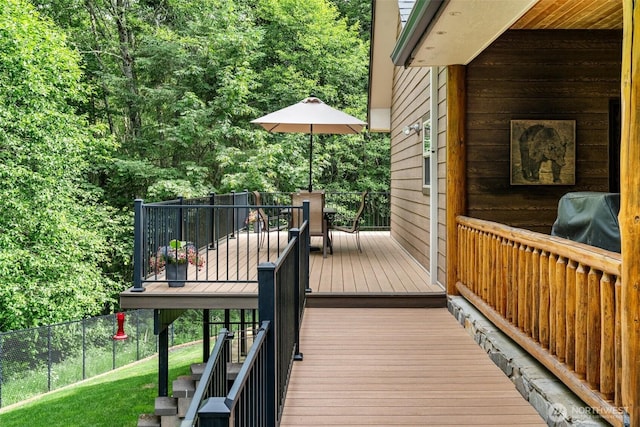 143 Scenic Ln, Mossyrock, WA 98564 - wooden deck with a grill and stairs