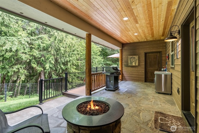 143 Scenic Ln, Mossyrock, WA 98564 - view of patio / terrace featuring a fire pit and a grill