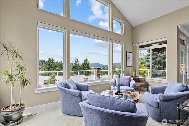 60 Marigold Dr, Bellingham, WA 98229 - sunroom with vaulted ceiling and a mountain view