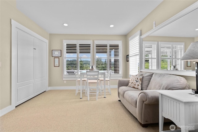 60 Marigold Dr, Bellingham, WA 98229 - living area featuring carpet flooring, plenty of natural light, recessed lighting, and a desk