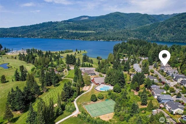 60 Marigold Dr, Bellingham, WA 98229 - drone / aerial view of a water and mountain view and a heavily wooded area