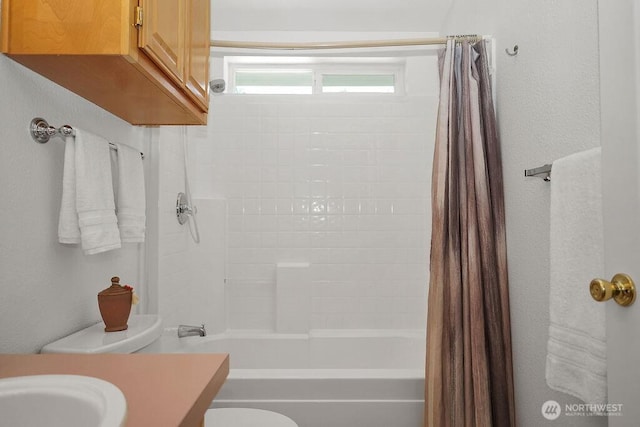 24027 222nd Pl SE Unit 88, Maple Valley, WA 98038 - full bathroom with vanity and shower / tub combo with curtain