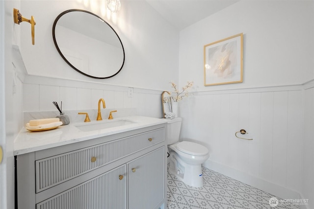 4658 N Defiance St, Tacoma, WA 98407 - bathroom with vanity and wainscoting