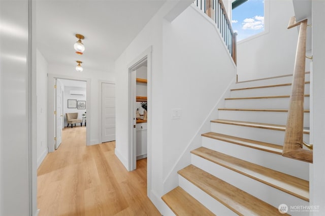 4658 N Defiance St, Tacoma, WA 98407 - stairs featuring wood finished floors