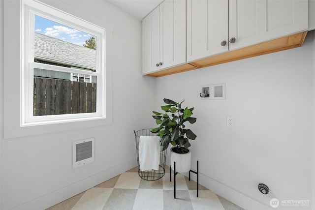 4658 N Defiance St, Tacoma, WA 98407 - washroom featuring cabinet space, heating unit, and washer hookup