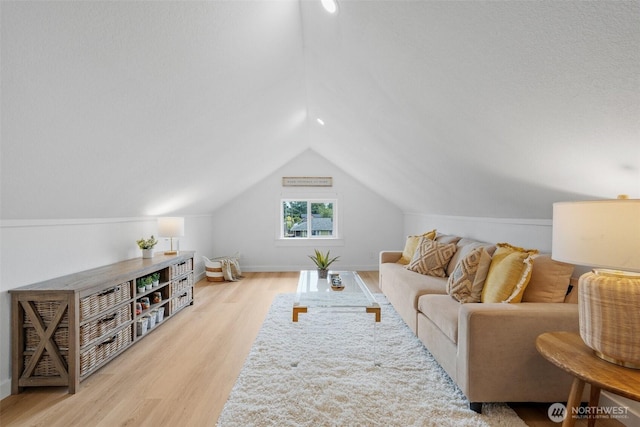 4658 N Defiance St, Tacoma, WA 98407 - living area featuring wood finished floors and lofted ceiling