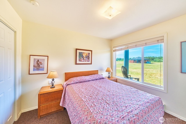 210 26th St NW Unit 201/2, Long Beach, WA 98631 - bedroom featuring dark carpet and baseboards