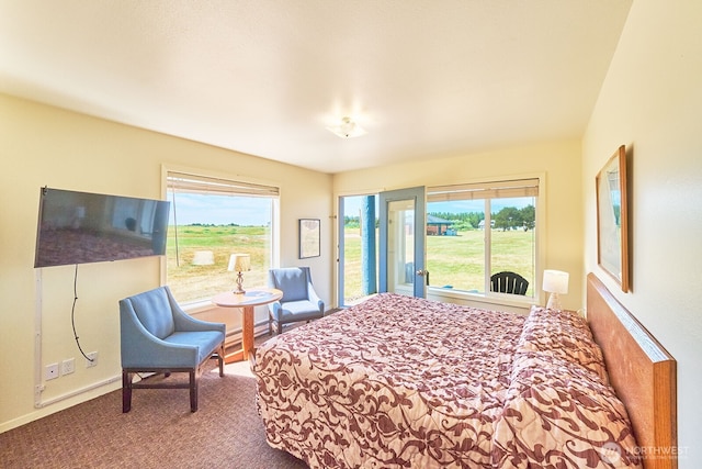 210 26th St NW Unit 201/2, Long Beach, WA 98631 - bedroom with access to exterior and carpet