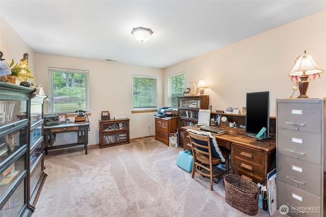 34059 Bridge View Dr NE, Kingston, WA 98346 - carpeted home office featuring plenty of natural light