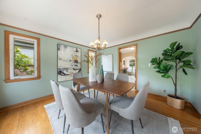 7310 10th Ave NW, Seattle, WA 98117 - dining room with a chandelier, wood finished floors, and crown molding