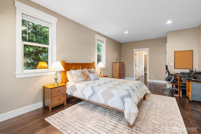 7235 20th Ave SE Unit A & B, Lacey, WA 98503 - bedroom with wood finished floors, an office area, recessed lighting, and connected bathroom