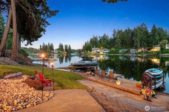 7235 20th Ave SE Unit A & B, Lacey, WA 98503 - dock with a lawn and a water view