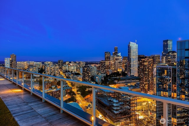 1808 Minor Ave Unit 3005, Seattle, WA 98101 - balcony at night with a view of city lights