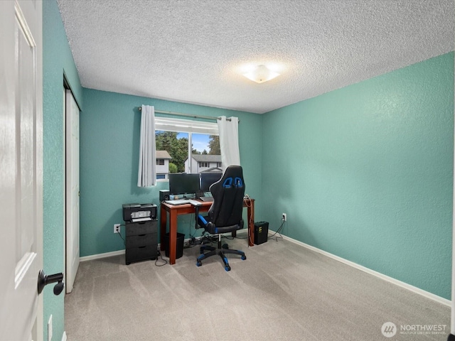 2613 172nd Pl SE, Bothell, WA 98012 - office area with carpet floors, a textured ceiling, and a textured wall