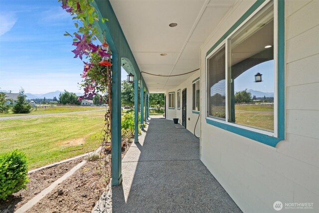 61 Cricket Ln, Sequim, WA 98382 - view of patio / terrace featuring a mountain view