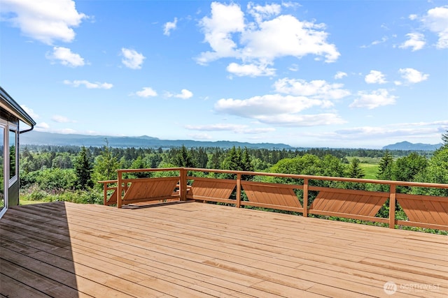 874 W State Route 4, Cathlamet, WA 98612 - deck with a mountain view and a forest view