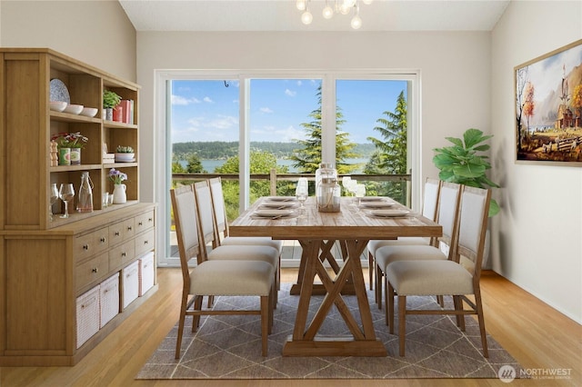 2838 170th Ave SE, Bellevue, WA 98008 - dining space with light wood finished floors and a chandelier