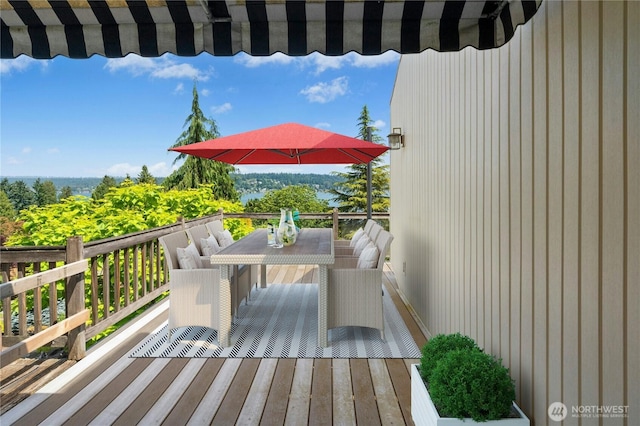 2838 170th Ave SE, Bellevue, WA 98008 - wooden deck featuring outdoor dining area