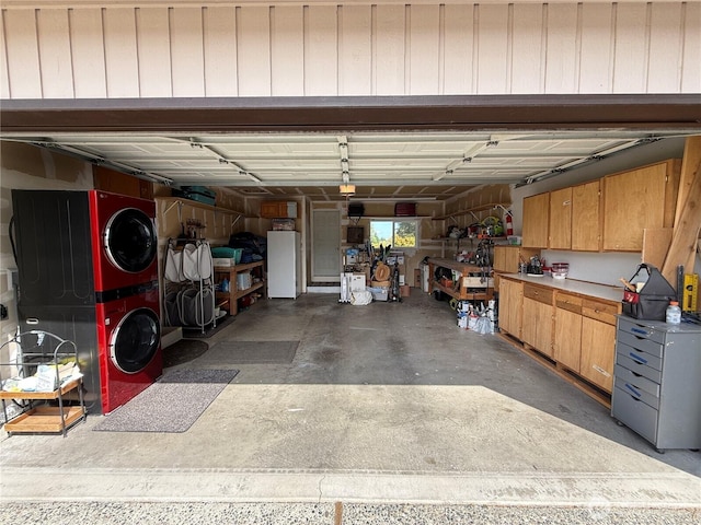 440 W Nelson Rd, Sequim, WA 98382 - garage with stacked washer and clothes dryer