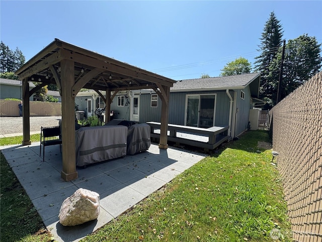 8329 20th St SE, Lake Stevens, WA 98258 - back of property featuring a gazebo, a fenced backyard, and a patio area