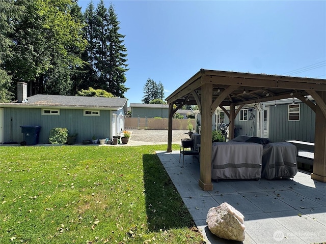 8329 20th St SE, Lake Stevens, WA 98258 - view of yard with a patio, an outdoor structure, and a gazebo