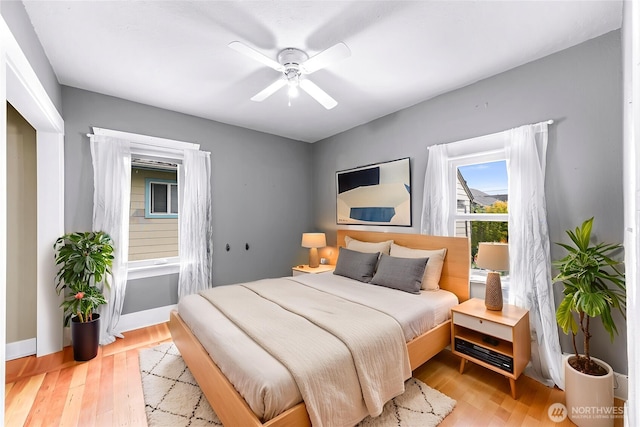 2304 F St, Bellingham, WA 98225 - bedroom with hardwood / wood-style flooring and a ceiling fan