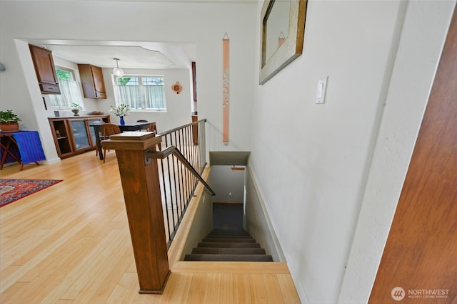 634 University St, Walla Walla, WA 99362 - stairway featuring wood finished floors