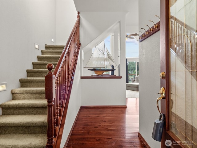 2519 Carpenter Rd, Lacey, WA 98503 - staircase featuring wood finished floors and baseboards