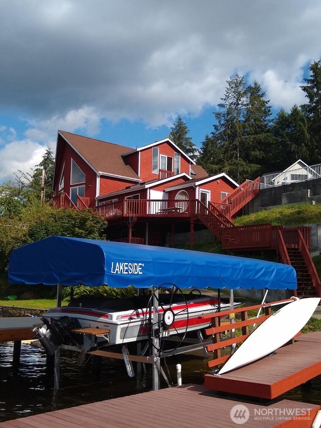 2519 Carpenter Rd, Lacey, WA 98503 - dock with boat lift and stairs
