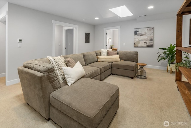 81 Plateau Loop, Cle Elum, WA 98922 - living area with a skylight, light colored carpet, and recessed lighting