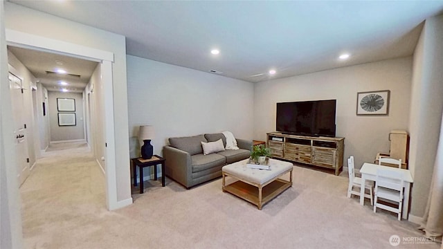 5845 Waverly Rd SW, Port Orchard, WA 98367 - living area featuring light colored carpet and recessed lighting