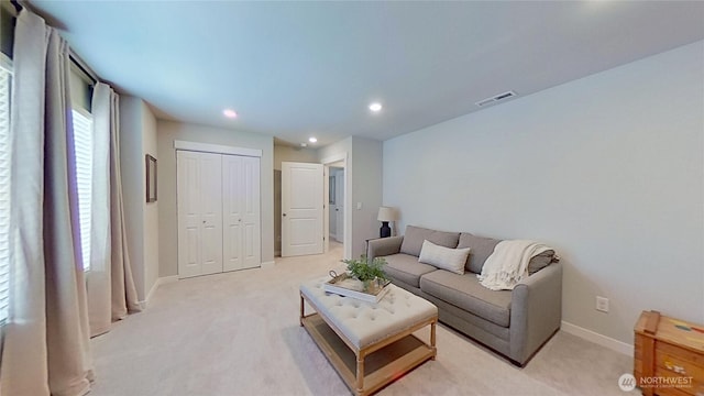 5845 Waverly Rd SW, Port Orchard, WA 98367 - living area featuring light colored carpet and recessed lighting