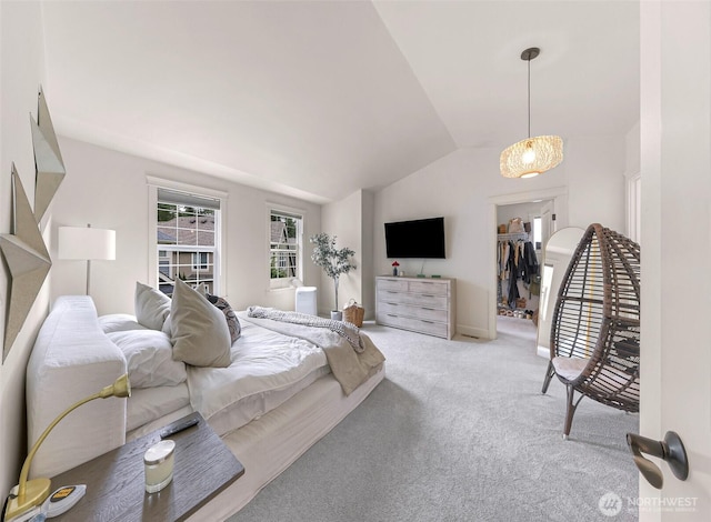 2166 NE Morgan Ln, Issaquah, WA 98029 - carpeted bedroom featuring lofted ceiling, a spacious closet, and a closet