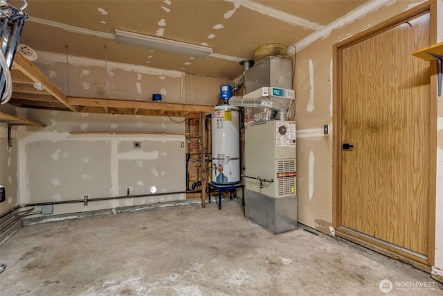 7040 SE Truman St, Port Orchard, WA 98366 - garage with gas water heater and heating unit