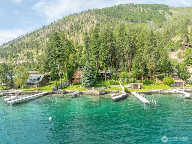 9368 S Lakeshore Rd, Chelan, WA 98816 - water view with mountains and a forest