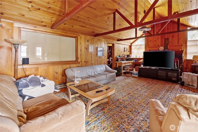 9368 S Lakeshore Rd, Chelan, WA 98816 - living area featuring wooden walls and wooden ceiling