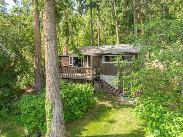 9368 S Lakeshore Rd, Chelan, WA 98816 - view of front facade with stairway and a deck