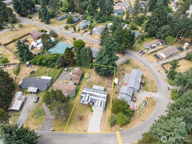8537 Thuja Ave SE, Yelm, WA 98597 - aerial view of residential area featuring property boundaries highlighted