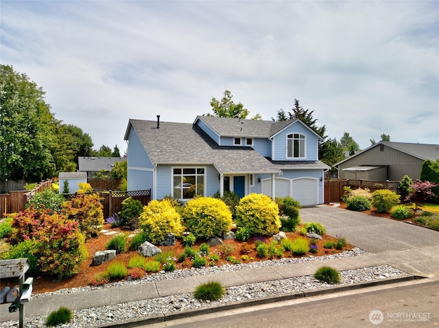 3401 F Ave, Anacortes, WA 98221 - traditional home with asphalt driveway, an attached garage, and roof with shingles