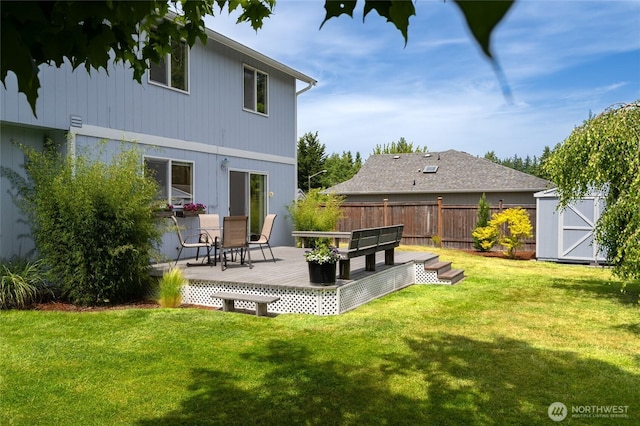 3401 F Ave, Anacortes, WA 98221 - back of house featuring a storage unit and a deck