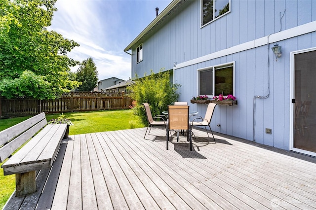 3401 F Ave, Anacortes, WA 98221 - deck with a fenced backyard and outdoor dining area