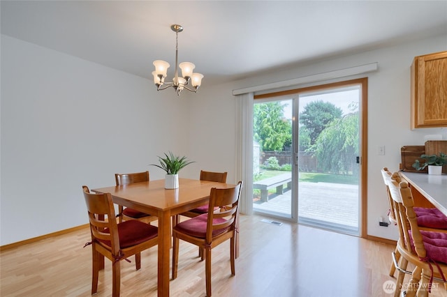 3401 F Ave, Anacortes, WA 98221 - dining room with light wood finished floors and a chandelier