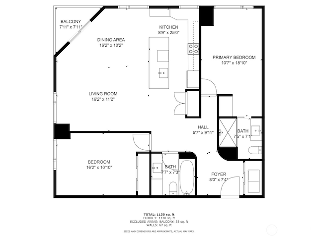 121 Vine St Unit 703, Seattle, WA 98121 - view of floor plan / room layout
