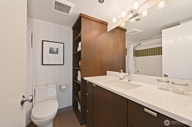 121 Vine St Unit 703, Seattle, WA 98121 - bathroom featuring vanity and curtained shower