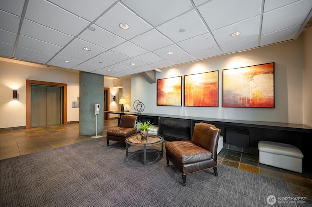 121 Vine St Unit 703, Seattle, WA 98121 - lobby with a drop ceiling and recessed lighting