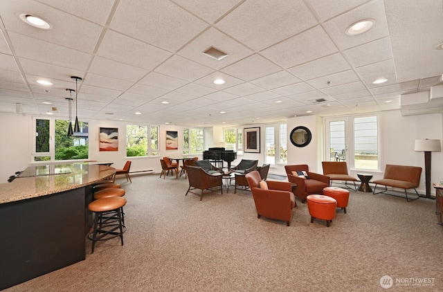 121 Vine St Unit 703, Seattle, WA 98121 - common area with recessed lighting and a drop ceiling