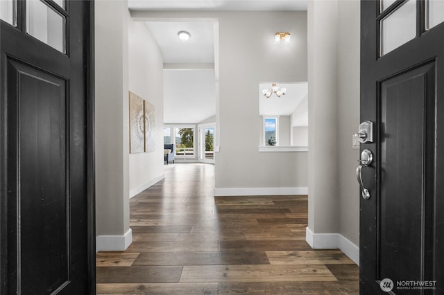 12712 232nd Ave E, Buckley, WA 98321 - entrance foyer featuring wood finished floors and a chandelier