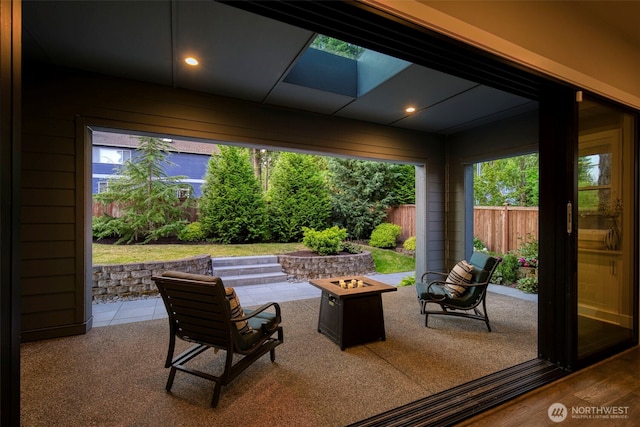 8784 NE Winslow Grove Ct, Bainbridge Island, WA 98110 - view of patio / terrace featuring a fire pit