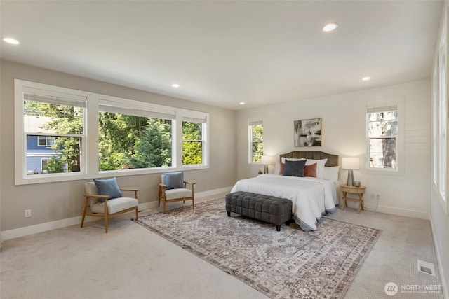8784 NE Winslow Grove Ct, Bainbridge Island, WA 98110 - carpeted bedroom featuring recessed lighting